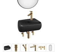 Комплект Wellsee 6 в 1 Lavinia Boho Bathroom Sink накладная/подвесная раковина 44x27 см 20219901R