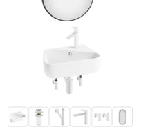Комплект Wellsee 6 в 1 Lavinia Boho Bathroom Sink накладная/подвесная раковина 44x27 см 20219894R