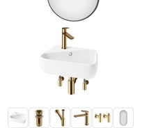Комплект Wellsee 6 в 1 Lavinia Boho Bathroom Sink накладная/подвесная раковина 44x27 см 20219879R