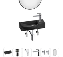 Комплект Wellsee 6 в 1 Lavinia Boho Bathroom Sink накладная/подвесная раковина 45x24 см 20219647R