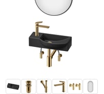 Комплект Wellsee 6 в 1 Lavinia Boho Bathroom Sink накладная/подвесная раковина 45x24 см 20219635R