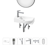 Комплект Wellsee 6 в 1 Lavinia Boho Bathroom Sink накладная/подвесная раковина 45x24 см 20219625R