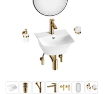 Комплект Wellsee 7 в 1 Lavinia Boho Bathroom Sink накладная/подвесная раковина 35x36 см 20219953R