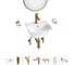 Комплект Wellsee 7 в 1 Lavinia Boho Bathroom Sink накладная/подвесная раковина 35x36 см 20219953R 1