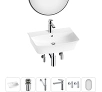 Комплект Wellsee 6 в 1 Lavinia Boho Bathroom Sink накладная/подвесная раковина 55x42 см 20219975R
