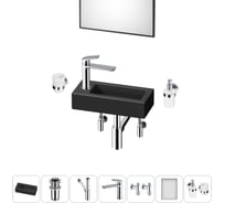 Комплект Wellsee 7 в 1 Lavinia Boho Bathroom Sink накладная/подвесная раковина 37x18 см 20219538R