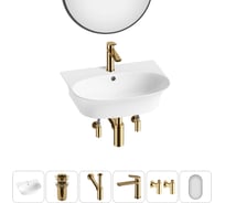 Комплект Wellsee 6 в 1 Lavinia Boho Bathroom Sink накладная/подвесная раковина 55x43 см 20219935R