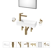 Комплект Wellsee 7 в 1 Lavinia Boho Bathroom Sink накладная/подвесная раковина 38x14 см 20219547R
