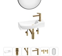 Комплект Wellsee 6 в 1 Lavinia Boho Bathroom Sink накладная/подвесная раковина 50x24 см 20219669R