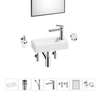 Комплект Wellsee 7 в 1 Lavinia Boho Bathroom Sink накладная/подвесная раковина 37x18 см 20219517R