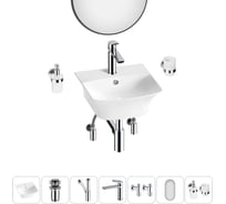 Комплект Wellsee 7 в 1 Lavinia Boho Bathroom Sink накладная/подвесная раковина 35x36 см 20219951R