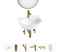 Комплект Wellsee 6 в 1 Lavinia Boho Bathroom Sink накладная/подвесная раковина 46x41 см 20219921R
