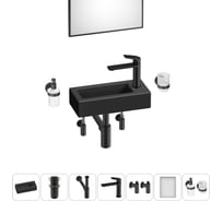 Комплект Wellsee 7 в 1 Lavinia Boho Bathroom Sink накладная/подвесная раковина 37x18 см 20219525R