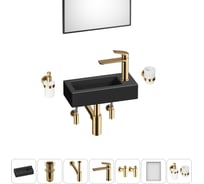 Комплект Wellsee 7 в 1 Lavinia Boho Bathroom Sink накладная/подвесная раковина 37x18 см 20219526R