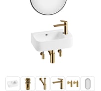 Комплект Wellsee 6 в 1 Lavinia Boho Bathroom Sink накладная/подвесная раковина 45x27 см 20219837R