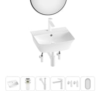 Комплект Wellsee 6 в 1 Lavinia Boho Bathroom Sink накладная/подвесная раковина 45x40 см 20219964R