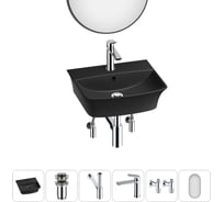 Комплект Wellsee 6 в 1 Lavinia Boho Bathroom Sink накладная/подвесная раковина 45x40 см 20219969R