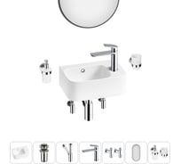 Комплект Wellsee 7 в 1 Lavinia Boho Bathroom Sink накладная/подвесная раковина 37x25 см 20219867R