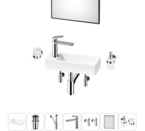 Комплект Wellsee 7 в 1 Lavinia Boho Bathroom Sink накладная/подвесная раковина 38x14 см 20219545R
