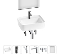 Комплект Wellsee 6 в 1 Lavinia Boho Bathroom Sink накладная/подвесная раковина 50x40 см 20219369R