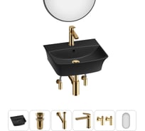 Комплект Wellsee 6 в 1 Lavinia Boho Bathroom Sink накладная/подвесная раковина 45x40 см 20219971R