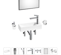 Комплект Wellsee 7 в 1 Lavinia Boho Bathroom Sink накладная/подвесная раковина 38x14 см 20219559R