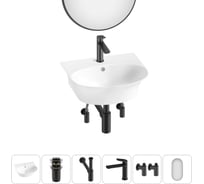 Комплект Wellsee 6 в 1 Lavinia Boho Bathroom Sink накладная/подвесная раковина 46x41 см 20219920R