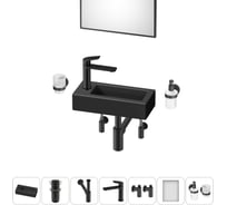 Комплект Wellsee 7 в 1 Lavinia Boho Bathroom Sink накладная/подвесная раковина 37x18 см 20219539R