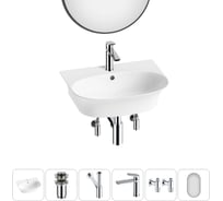 Комплект Wellsee 6 в 1 Lavinia Boho Bathroom Sink накладная/подвесная раковина 55x43 см 20219933R