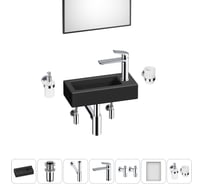 Комплект Wellsee 7 в 1 Lavinia Boho Bathroom Sink накладная/подвесная раковина 37x18 см 20219524R