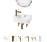 Комплект Wellsee 6 в 1 Lavinia Boho Bathroom Sink накладная/подвесная раковина 45x27 см 20219823R 1