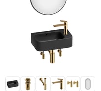 Комплект Wellsee 6 в 1 Lavinia Boho Bathroom Sink накладная/подвесная раковина 45x27 см 20219845R