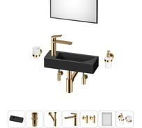 Комплект Wellsee 7 в 1 Lavinia Boho Bathroom Sink накладная/подвесная раковина 38x14 см 20219554R