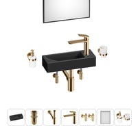Комплект Wellsee 7 в 1 Lavinia Boho Bathroom Sink накладная/подвесная раковина 38x14 см 20219568R