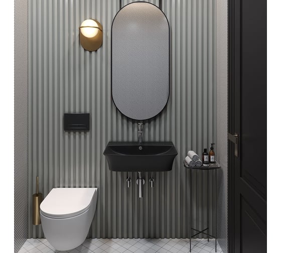 Комплект Wellsee 6 в 1 Lavinia Boho Bathroom Sink накладная/подвесная раковина 55x42 см 20219985R
