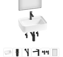 Комплект Wellsee 6 в 1 Lavinia Boho Bathroom Sink накладная/подвесная раковина 50x40 см 20219370R