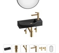 Комплект Wellsee 6 в 1 Lavinia Boho Bathroom Sink накладная/подвесная раковина 50x24 см 20219677R