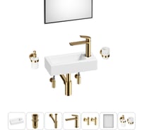 Комплект Wellsee 7 в 1 Lavinia Boho Bathroom Sink накладная/подвесная раковина 37x18 см 20219519R