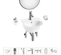 Комплект Wellsee 7 в 1 Lavinia Boho Bathroom Sink накладная/подвесная раковина 34x36 см 20219909R