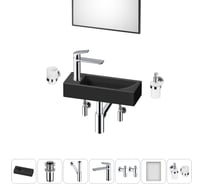 Комплект Wellsee 7 в 1 Lavinia Boho Bathroom Sink накладная/подвесная раковина 38x14 см 20219552R