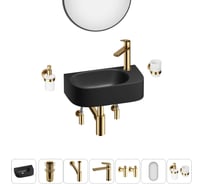 Комплект Wellsee 7 в 1 Lavinia Boho Bathroom Sink накладная/подвесная раковина 40x22 см 20219750R