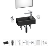 Комплект Wellsee 7 в 1 Lavinia Boho Bathroom Sink накладная/подвесная раковина 40x20 см 20219580R