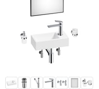 Комплект Wellsee 7 в 1 Lavinia Boho Bathroom Sink накладная/подвесная раковина 40x20 см 20219573R
