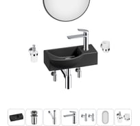 Комплект Wellsee 7 в 1 Lavinia Boho Bathroom Sink накладная/подвесная раковина 40x23 см 20219622R