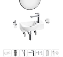 Комплект Wellsee 7 в 1 Lavinia Boho Bathroom Sink накладная/подвесная раковина 40x23 см 20219615R