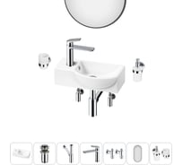 Комплект Wellsee 7 в 1 Lavinia Boho Bathroom Sink накладная/подвесная раковина 40x23 см 20219601R