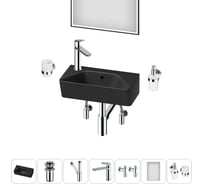Комплект Wellsee 7 в 1 Lavinia Boho Bathroom Sink накладная/подвесная раковина 40x22 см 20219818R
