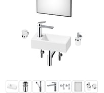 Комплект Wellsee 7 в 1 Lavinia Boho Bathroom Sink накладная/подвесная раковина 40x20 см 20219587R
