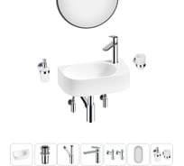 Комплект Wellsee 7 в 1 Lavinia Boho Bathroom Sink накладная/подвесная раковина 40x22 см 20219741R
