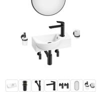 Комплект Wellsee 7 в 1 Lavinia Boho Bathroom Sink накладная/подвесная раковина 40x23 см 20219616R